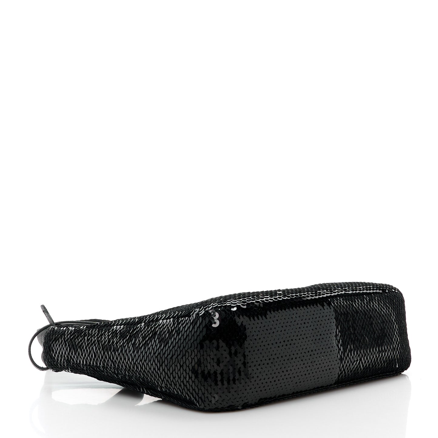Paillettes Sequin Mini Re-Edition 2000 Bag Black White