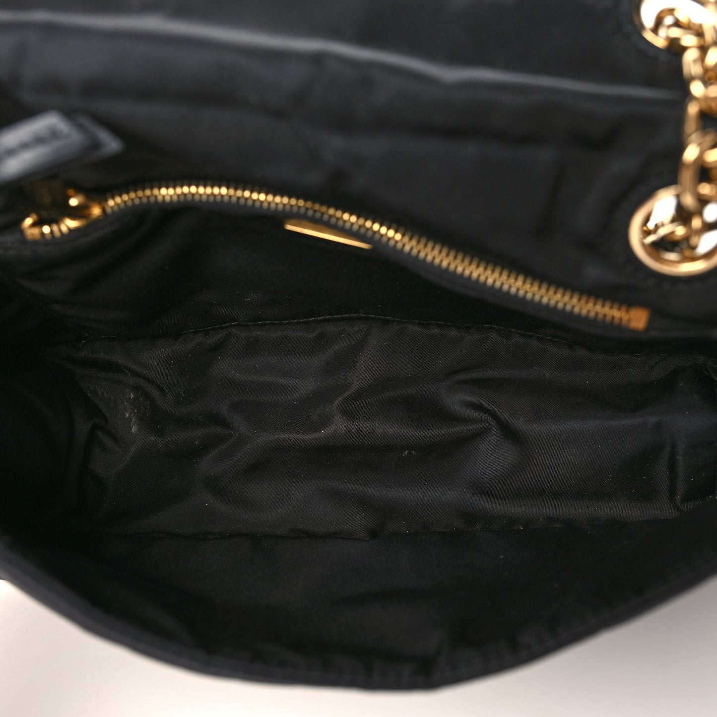 Tessuto Nylon Padded Chain Shoulder Bag Black