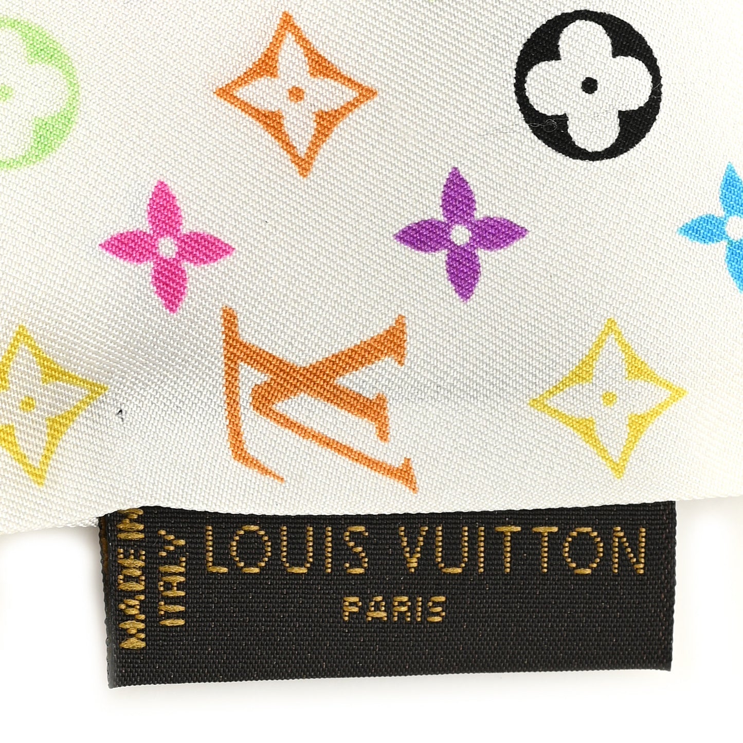 Silk Monogram Multicolor Bandeau White