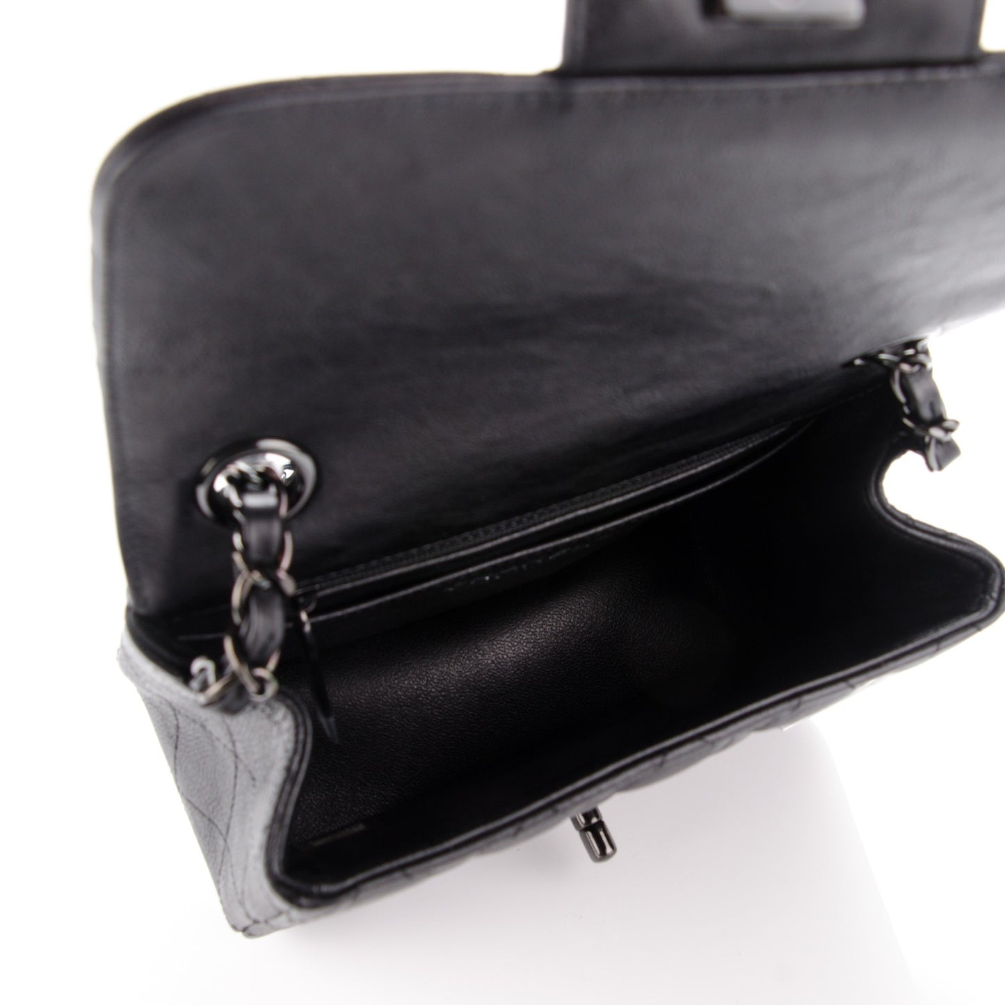Calfskin Quilted Mini Square Flap So Black