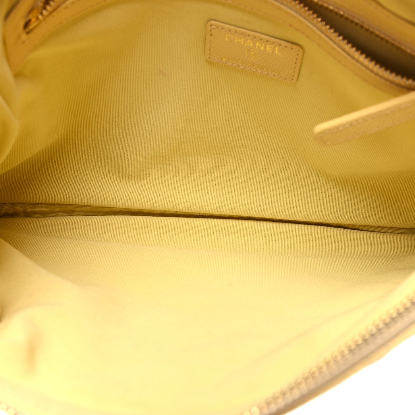 Caviar Quilted Medium Cosmetic Case Yellow