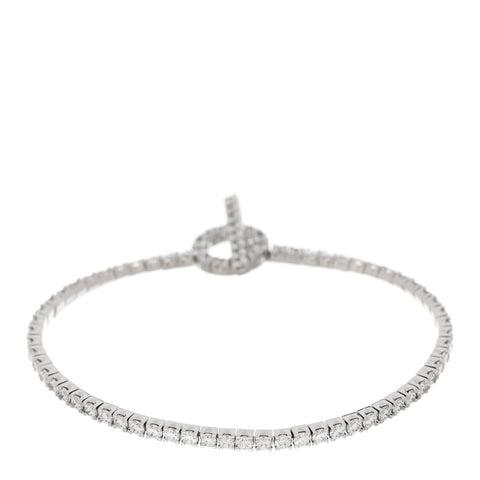 18K White Gold Diamond Finesse Link Bracelet XS