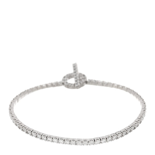 18K White Gold Diamond Finesse Link Bracelet XS