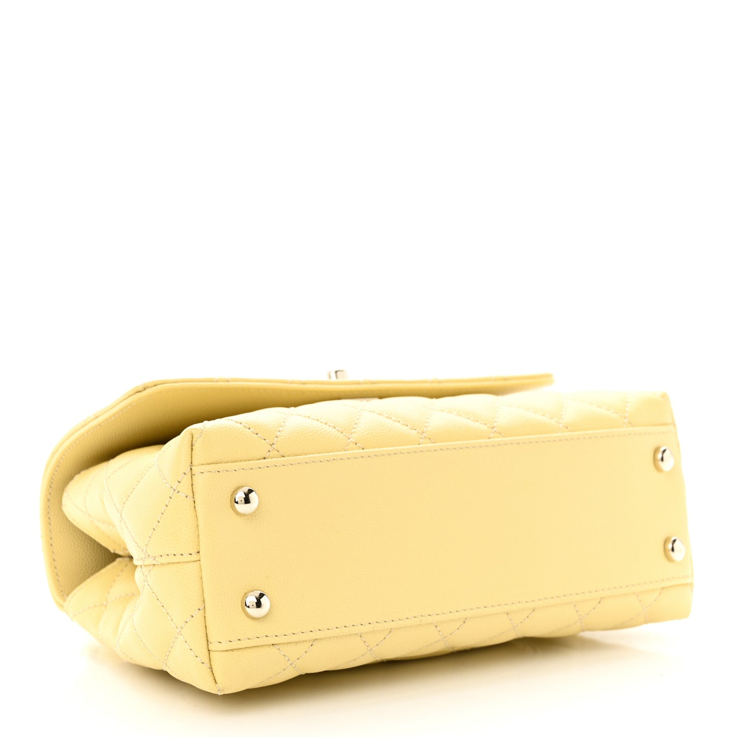 Caviar Quilted Mini Coco Handle Flap Yellow