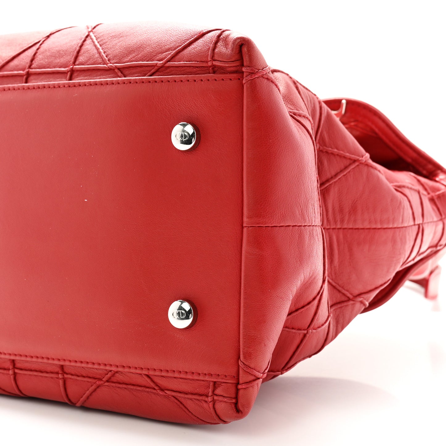 Lambskin Cannage Medium Granville Tote Red