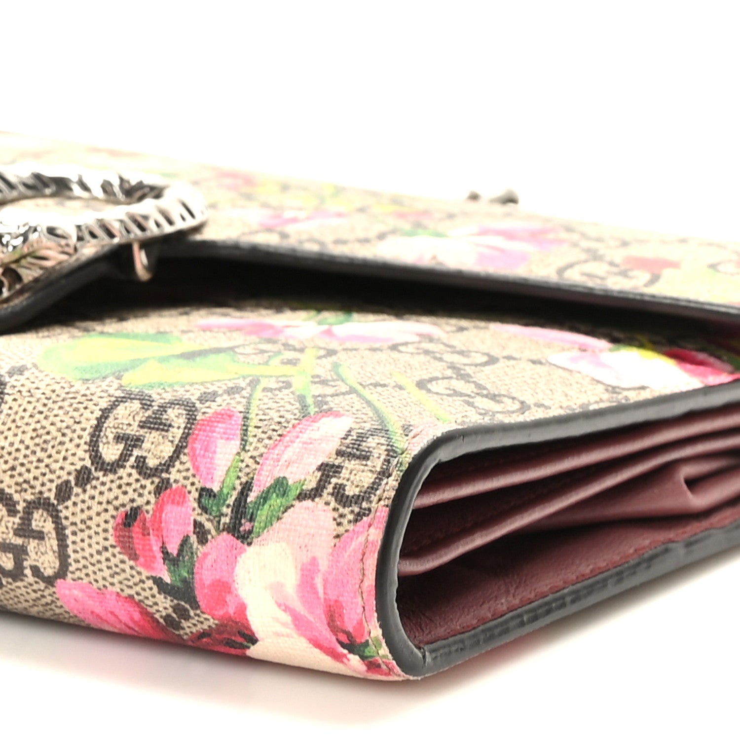 Gucci GG Supreme Monogram Blooms Mini Dionysus Chain Wallet Beige Multicolor Dry Rose 10 of 10