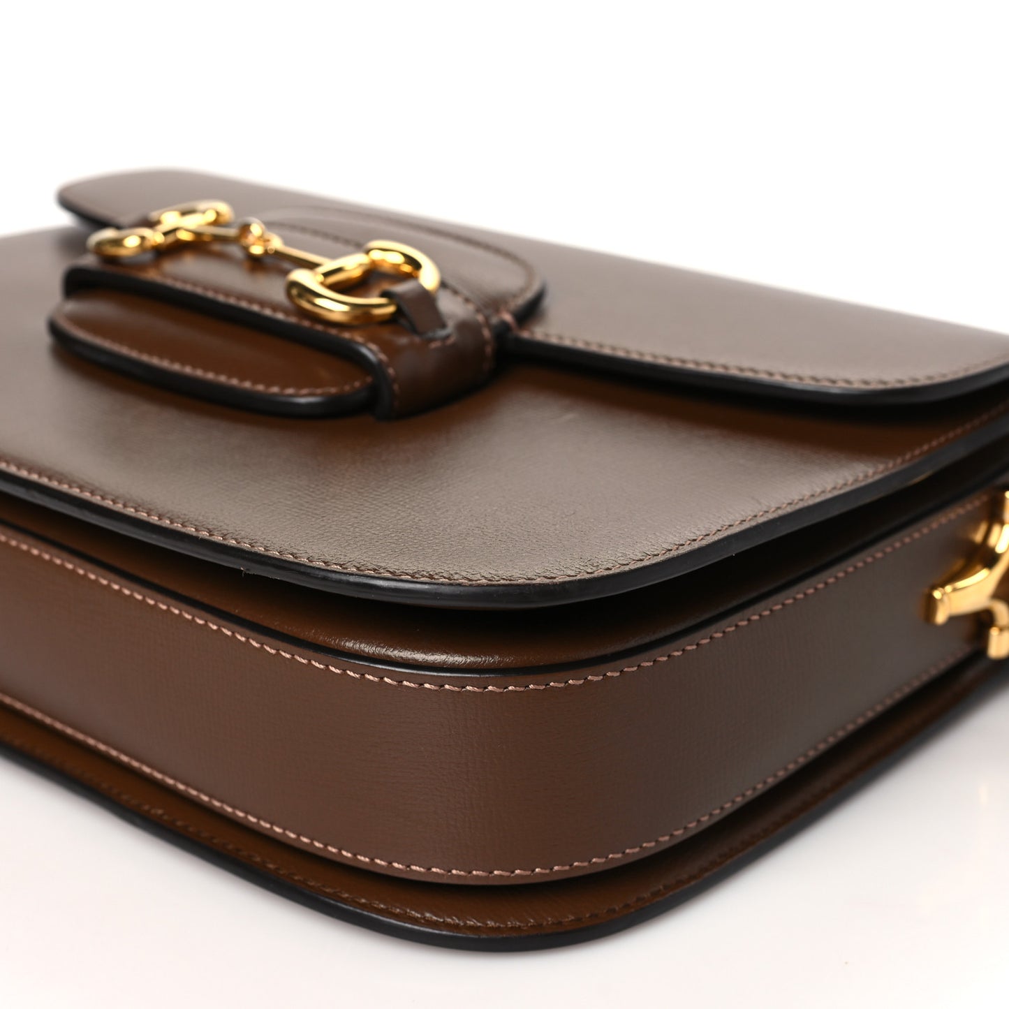Azalea Calfskin Horsebit 1955 Shoulder Bag Brown Sugar