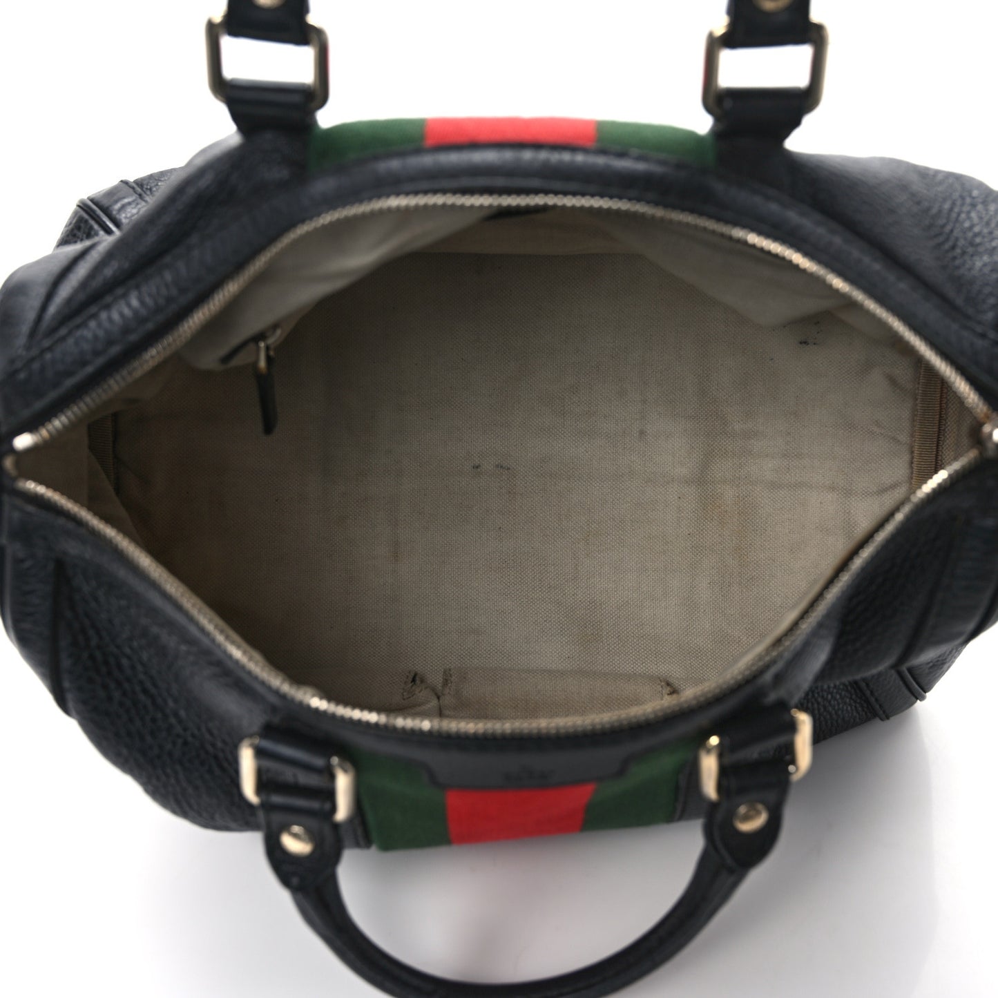 Calfskin Vintage Web Medium Boston Black