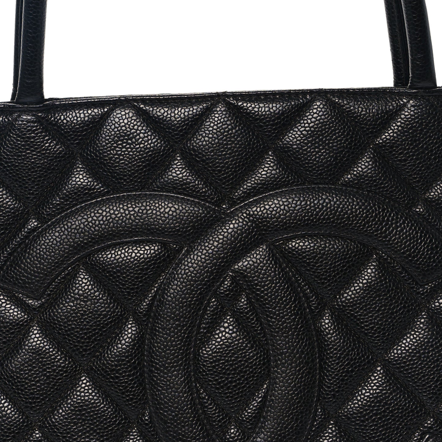 Caviar Quilted Medallion Tote Black