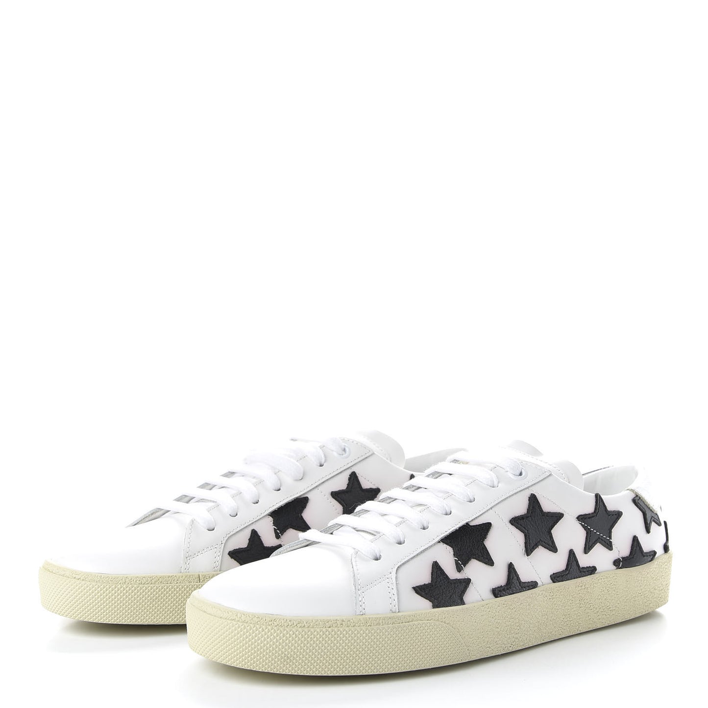 Calfskin Star Court Sneakers 39.5 White Black