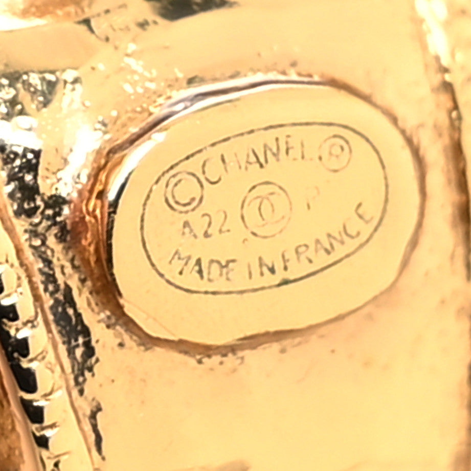 Resin CC Heart Drop Earrings Gold Black Beige