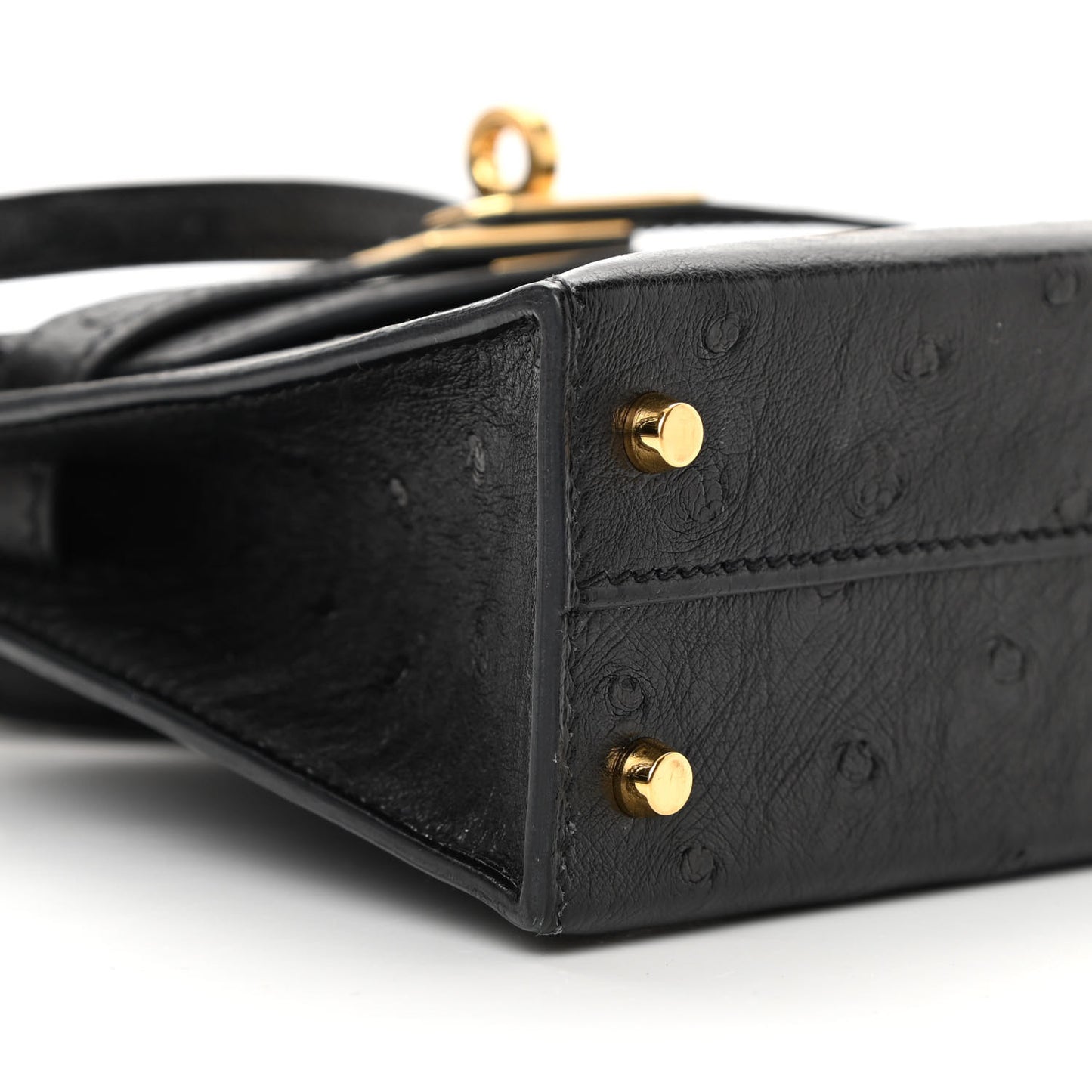 Ostrich Kelly Sellier Mini 20 Black