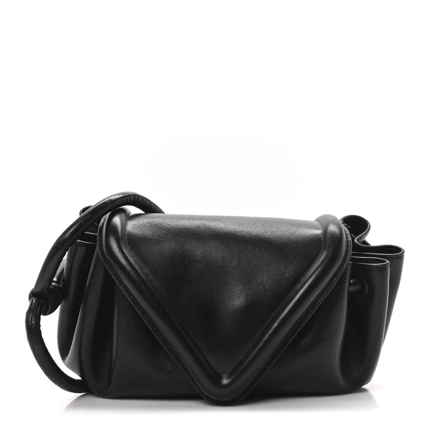 Lambskin Small Beak Triangle Flap Shoulder Bag Black