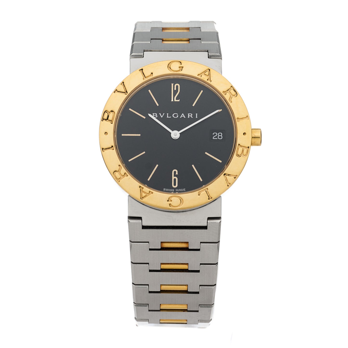 Stainless Steel 18K Yellow Gold 33mm Quartz Watch Black