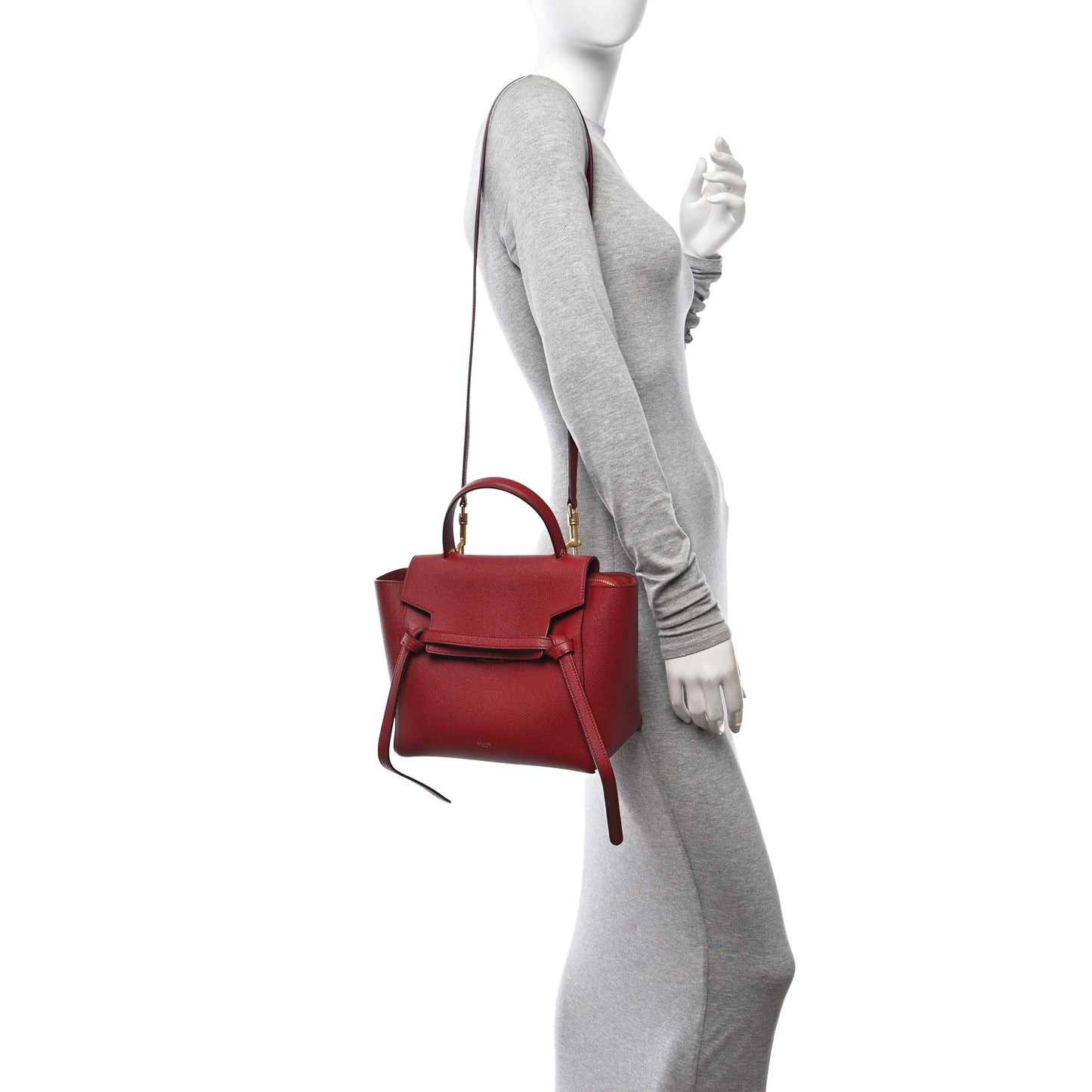 Grained Calfskin Micro Belt Bag Ruby