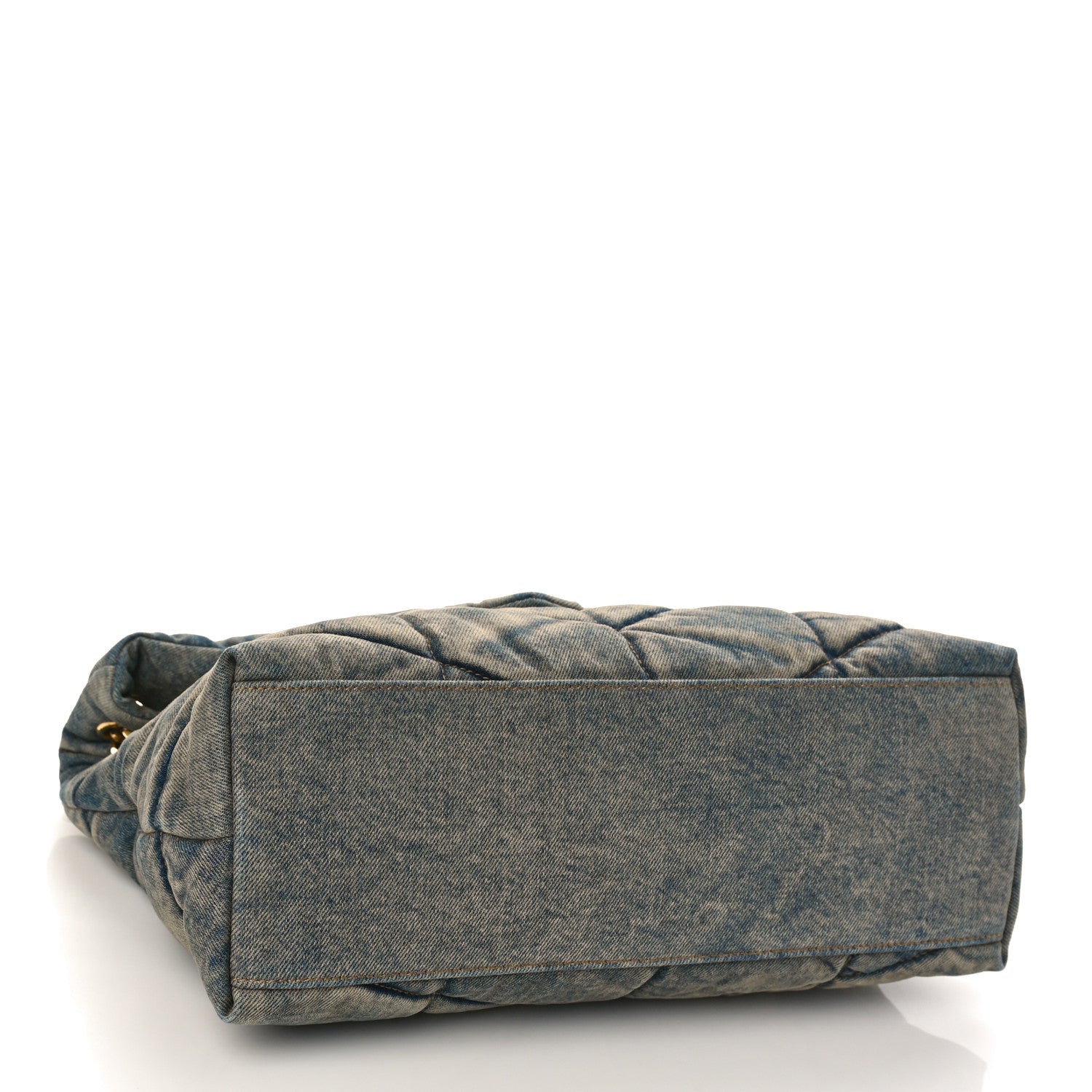 Saint Laurent Denim Quilted Medium Loulou Puffer Monogram Chain Satchel Blue Cinnamon 4 of 8