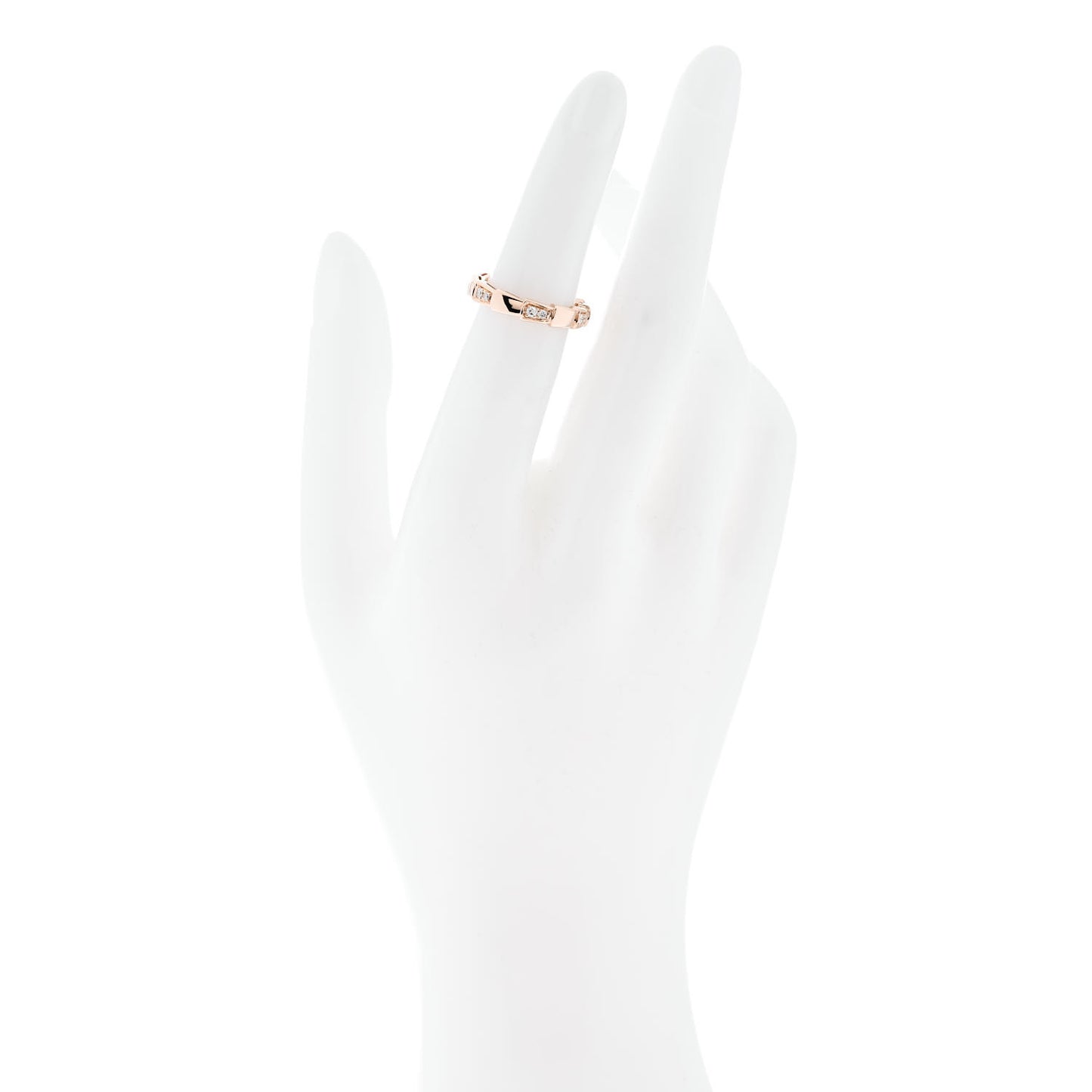 18K Rose Gold Diamond Serpenti Viper Ring 48 4.5