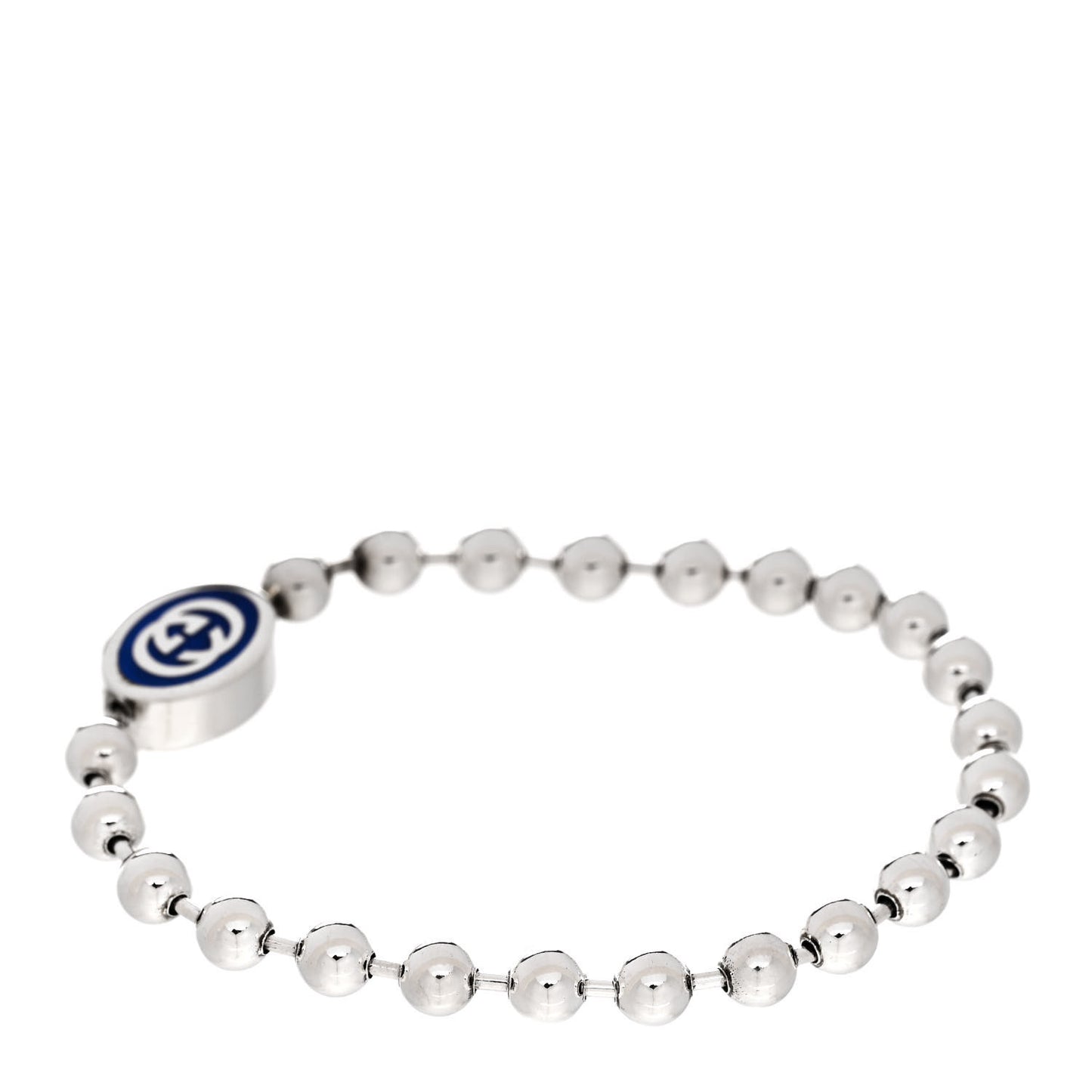 Sterling Silver Enamel G Bead Bracelet Blue