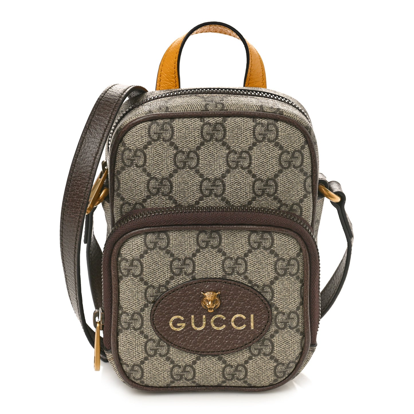 GG Supreme Monogram Mini Neo Vintage Double Zip Messenger Bag Beige New Acero Crop