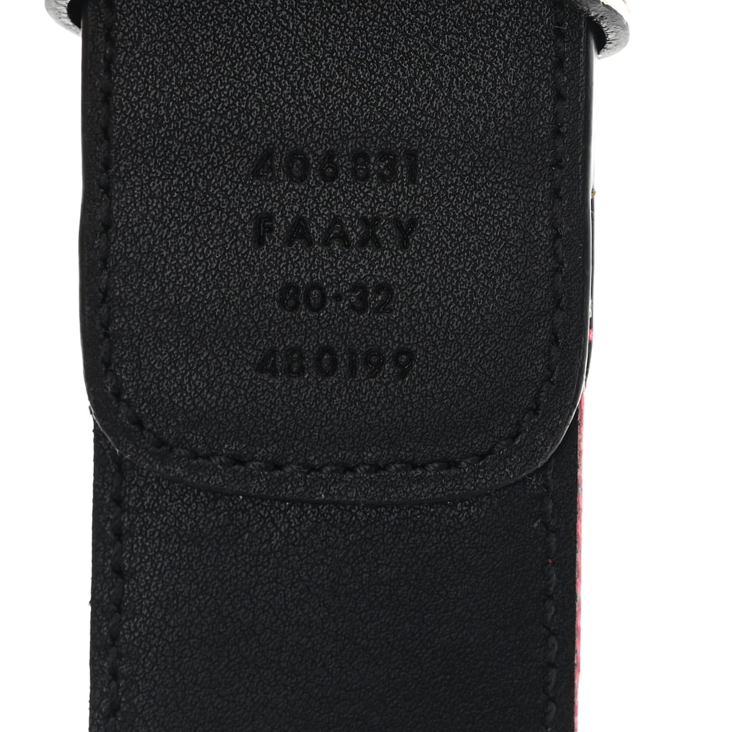 X ADIDAS Crystal Vintage Monogram Textured Dollar Calfskin Double G 40mm Belt 80 32 Hibiscus Red Off White Black