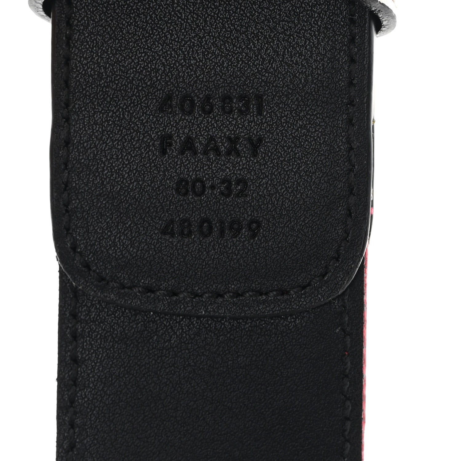Gucci X ADIDAS Crystal Vintage Monogram Textured Dollar Calfskin Double G 40mm Belt 80 32 Hibiscus Red Off White Black 4 of 5