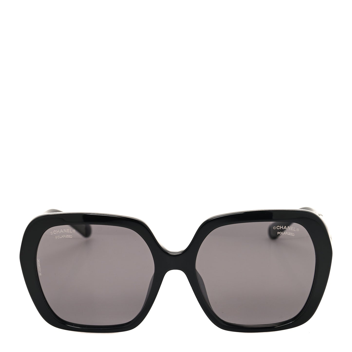 Acetate Polarized Square CC Heart Sunglasses 5521-A Black White