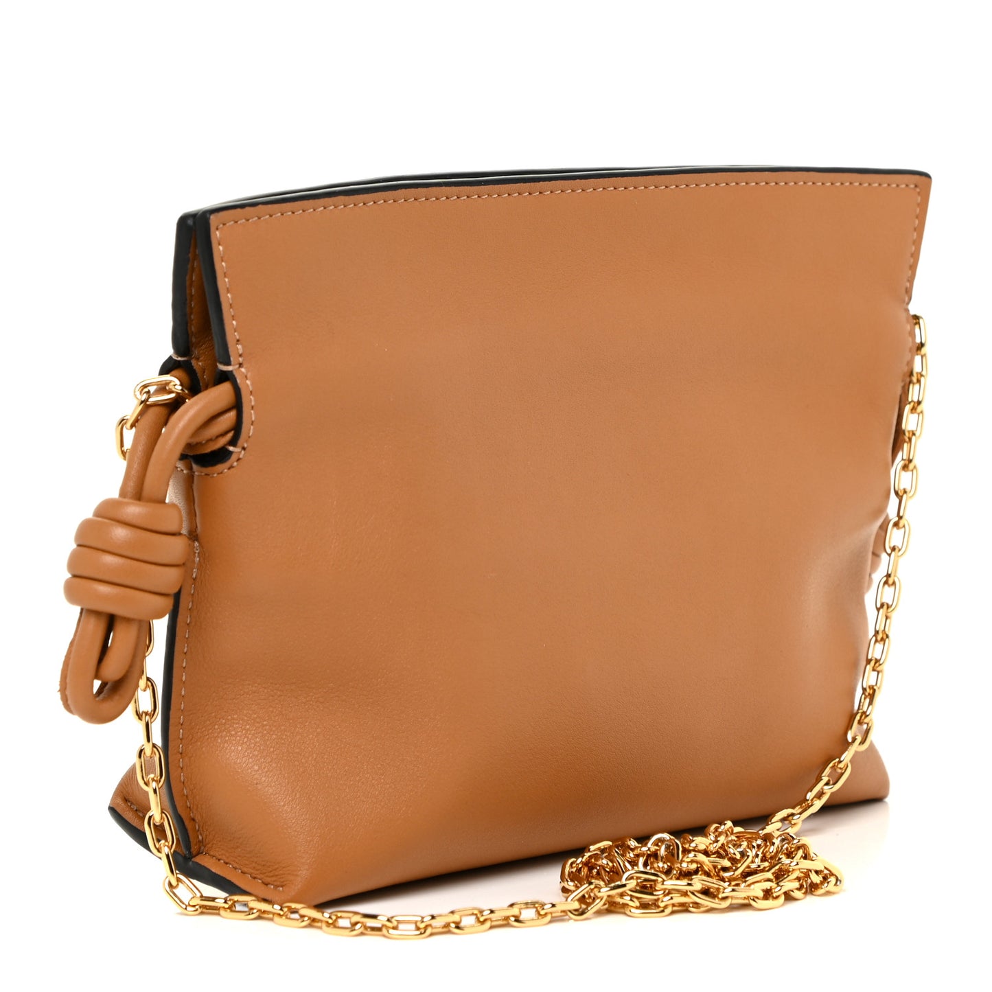 Calfskin Nano Flamenco Knot Clutch Warm Desert