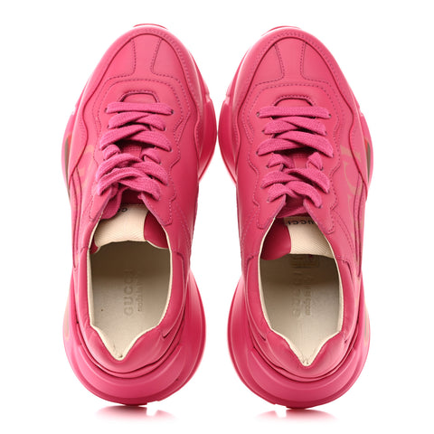 Calfskin Logo Womens Rhyton Sneakers 35 Box Pink