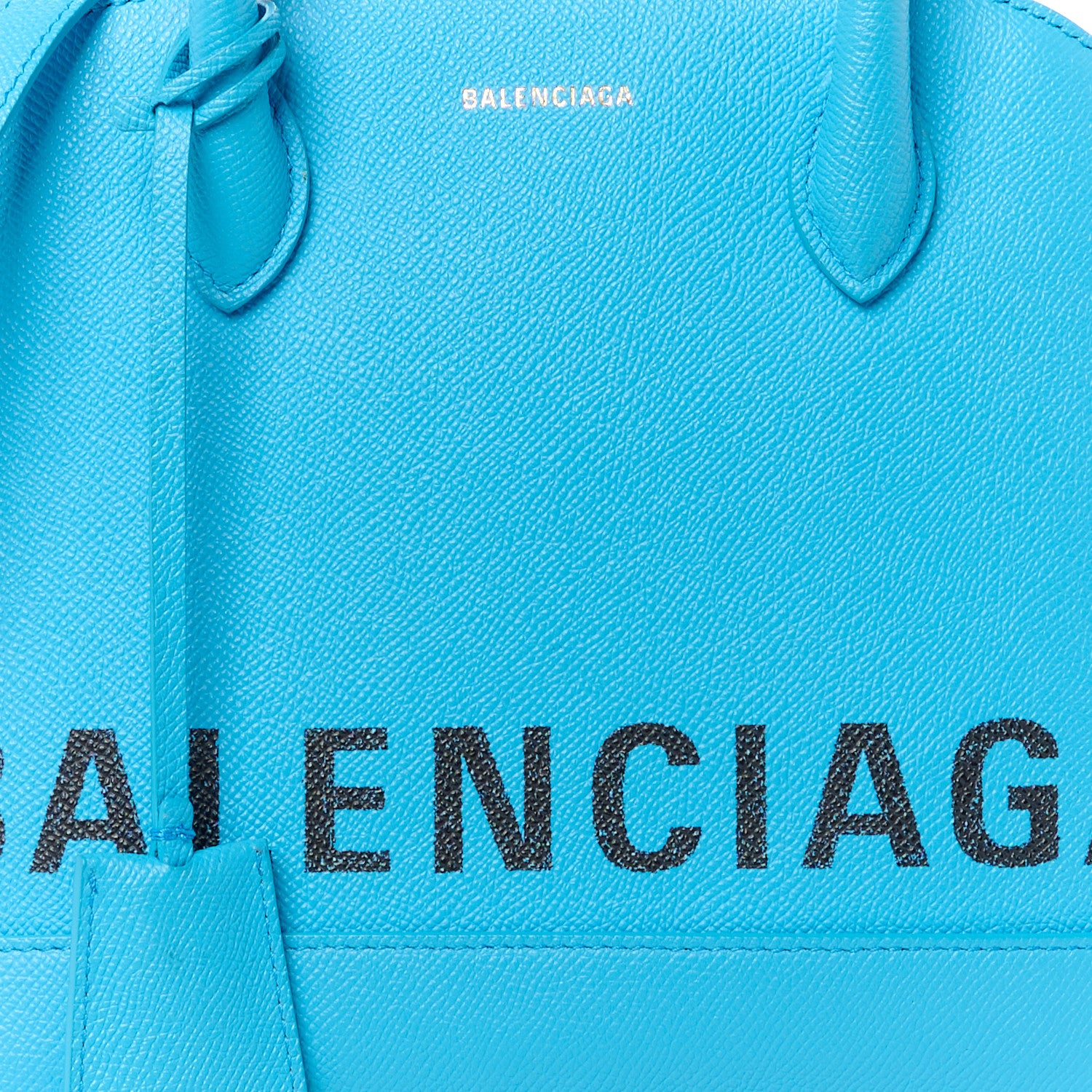 Balenciaga Signature Grained Calfskin Logo S Ville Top Handle Bag Bleu Turquoise 8 of 10