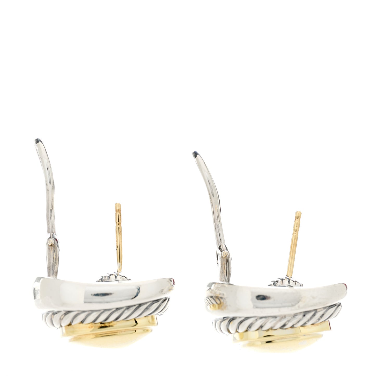 Sterling Silver 14K Yellow Gold 11mm Albion Earrings
