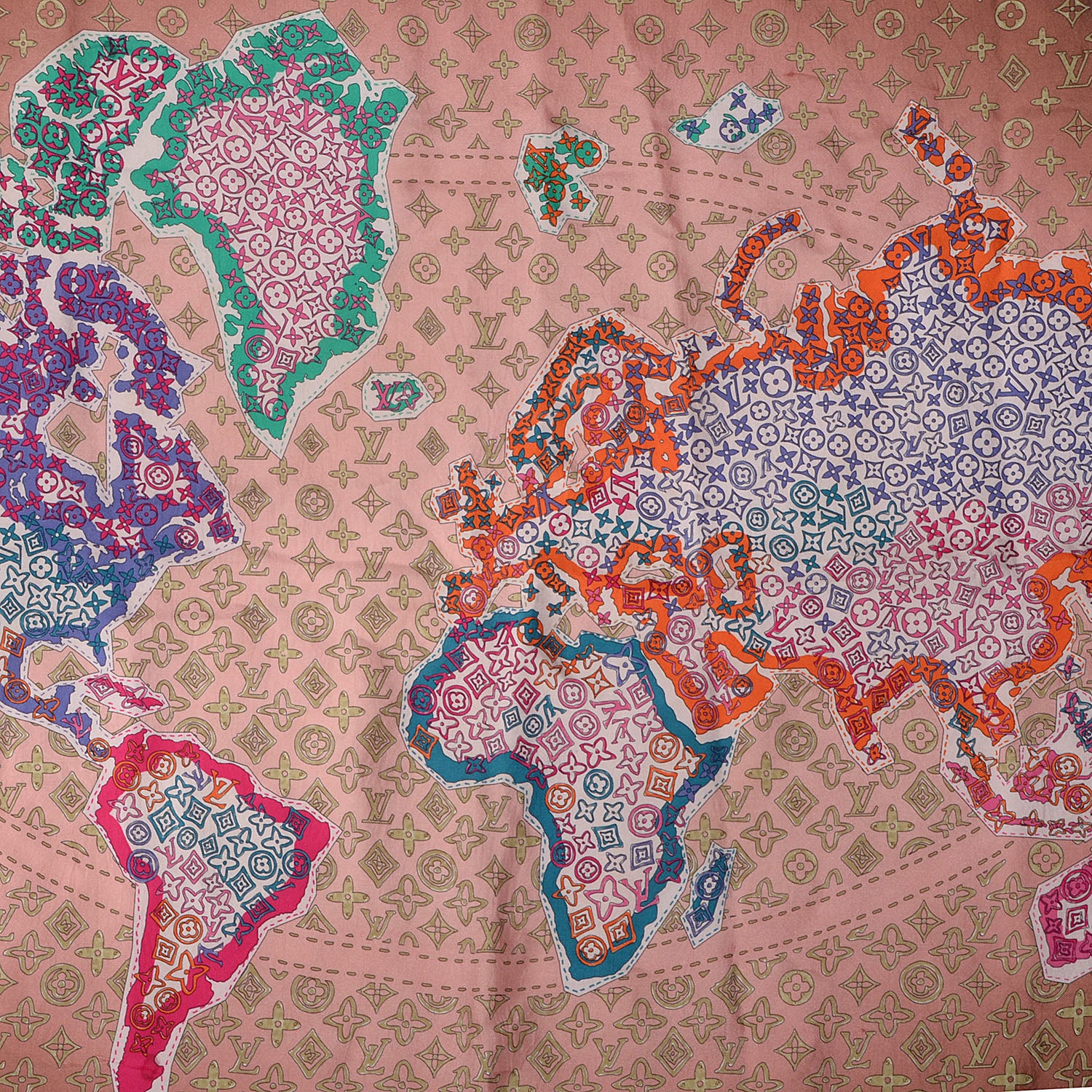 Louis Vuitton Silk Monogram Map Square Scarf 84097 – FASHIONPHILE