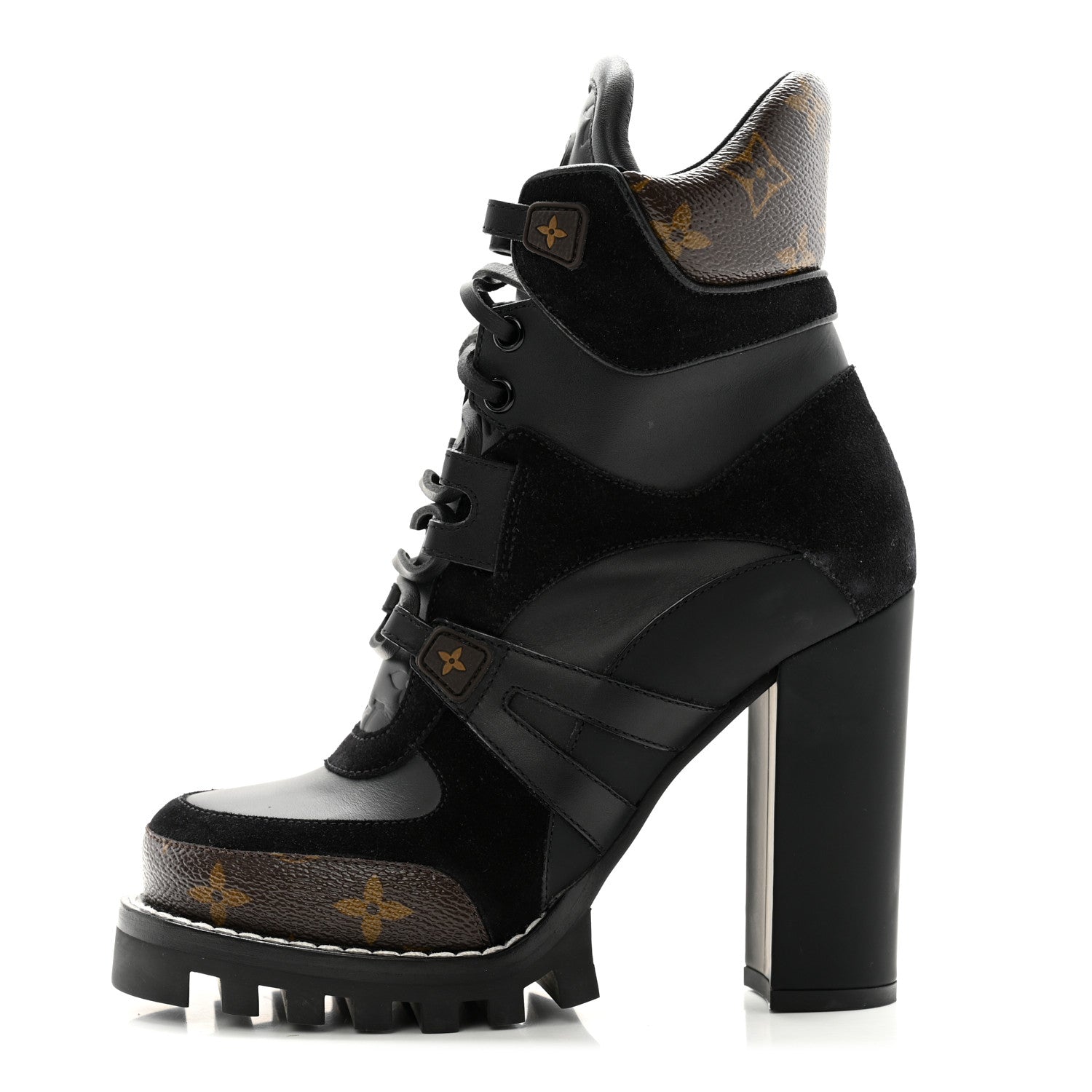Louis Vuitton Suede Calfskin Monogram Star Trail Ankle Boots 36 Black 1 of 10