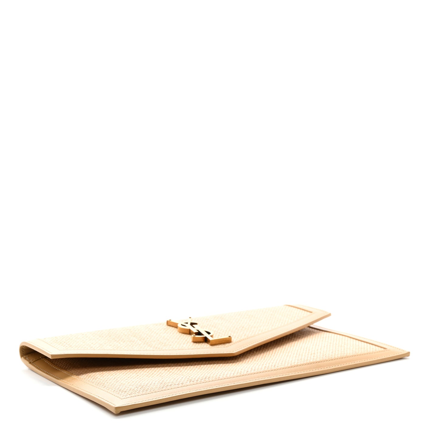 Micro Raffia Uptown Pouch Natural Hay Blush