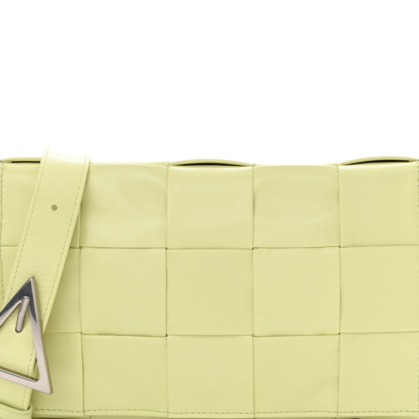 Calfskin Intrecciato Cassette Crossbody Bag Lemon Washed
