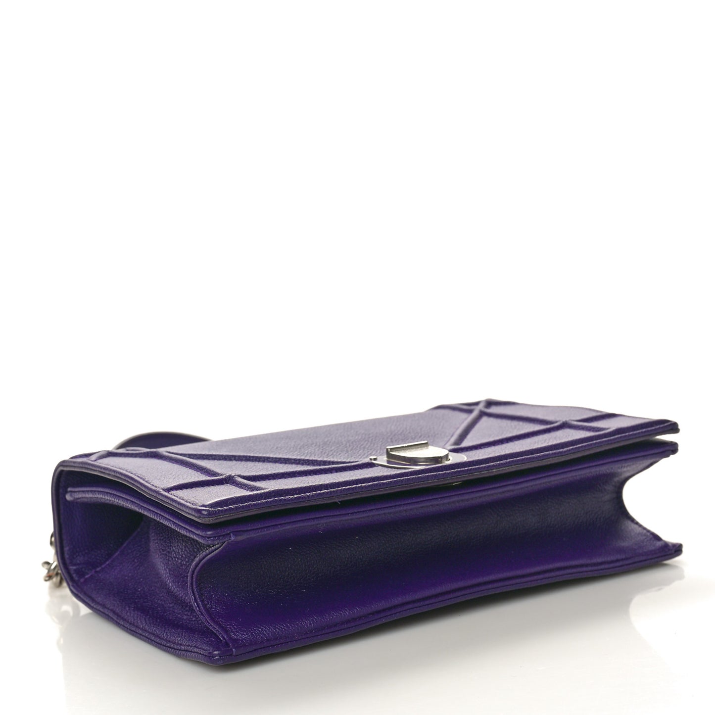 Grained Calfskin Medium Diorama Flap Bag Purple