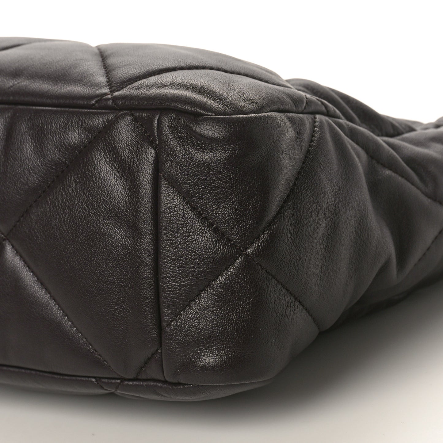 Lambskin Quilted Chanel 19 East West Shopping Bag Burgundy