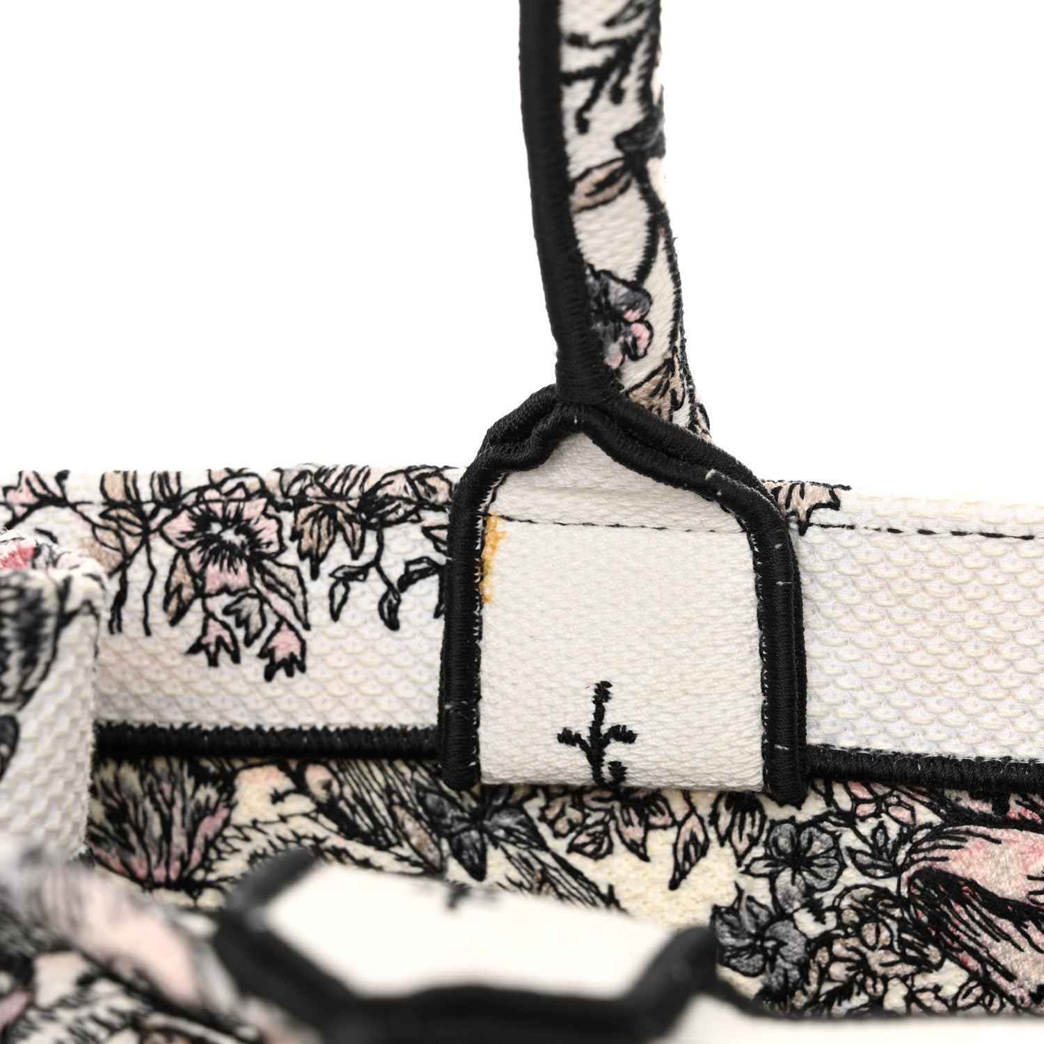 Christian Dior Canvas Embroidered Large Butterfly Around The World Book Tote White Pastel Pink 11 of 11