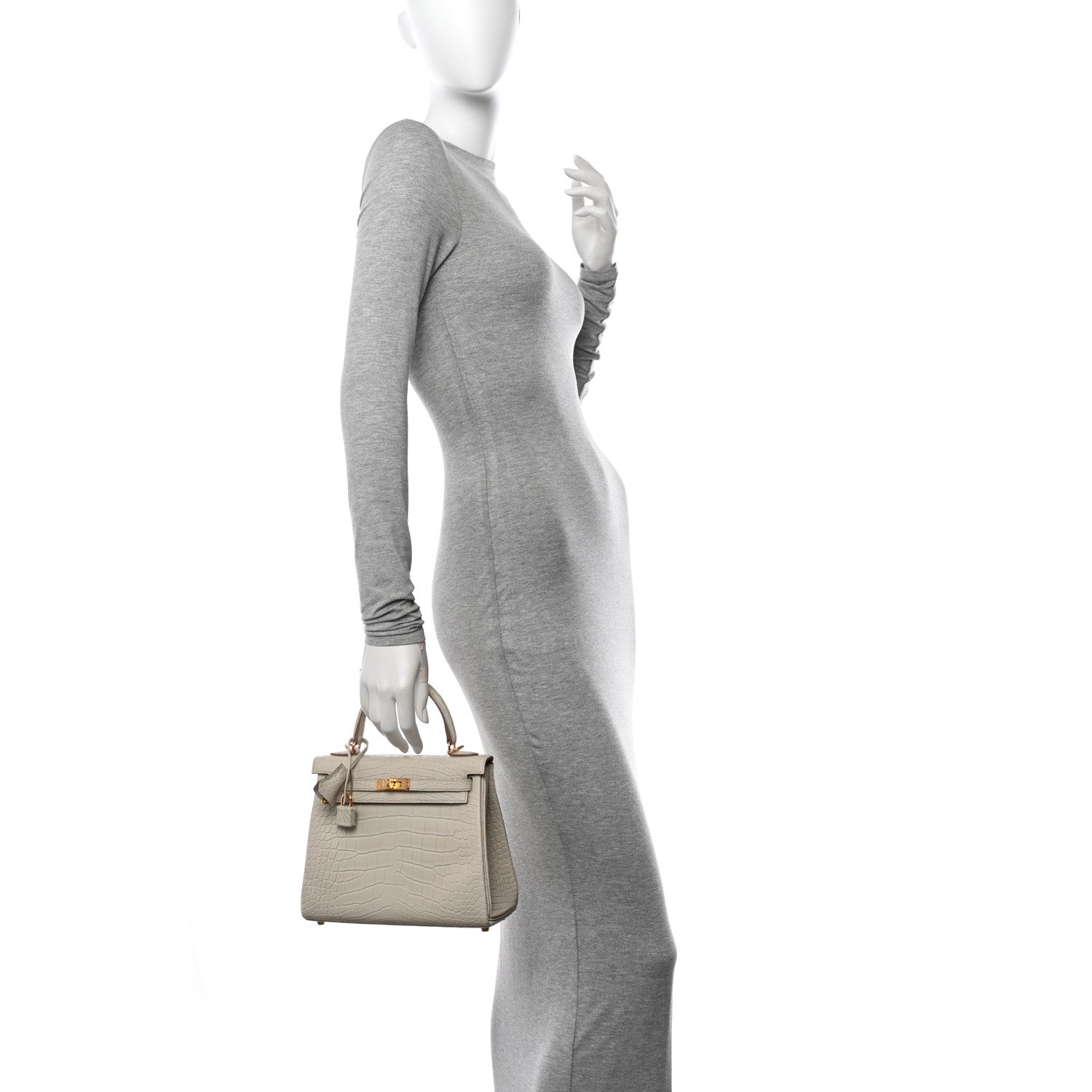 Hermes Matte Alligator Kelly Retourne 25 Beton 2 of 11