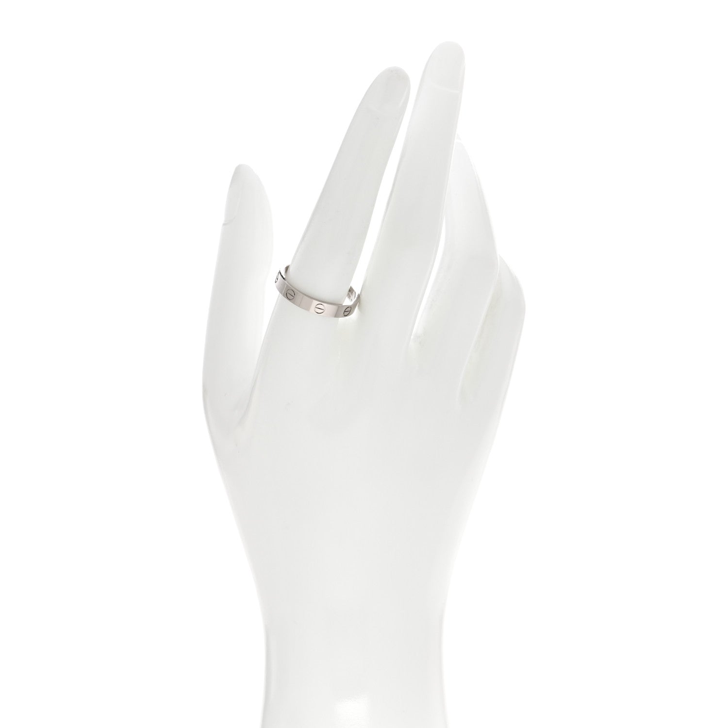 Cartier 18K White Gold 3.5mm LOVE Wedding Band Ring 61 9.5 2 of 5