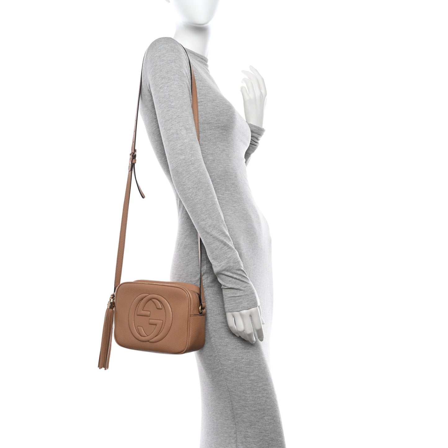 Pebbled Calfskin Small Soho Disco Bag Camelia