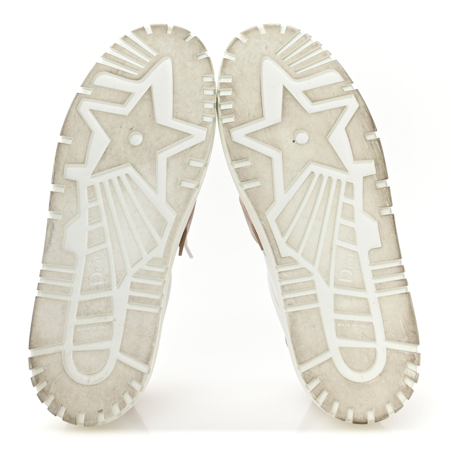 Calfskin Bi-Color Dior-ID Platform Sneakers 40.5 White Nude