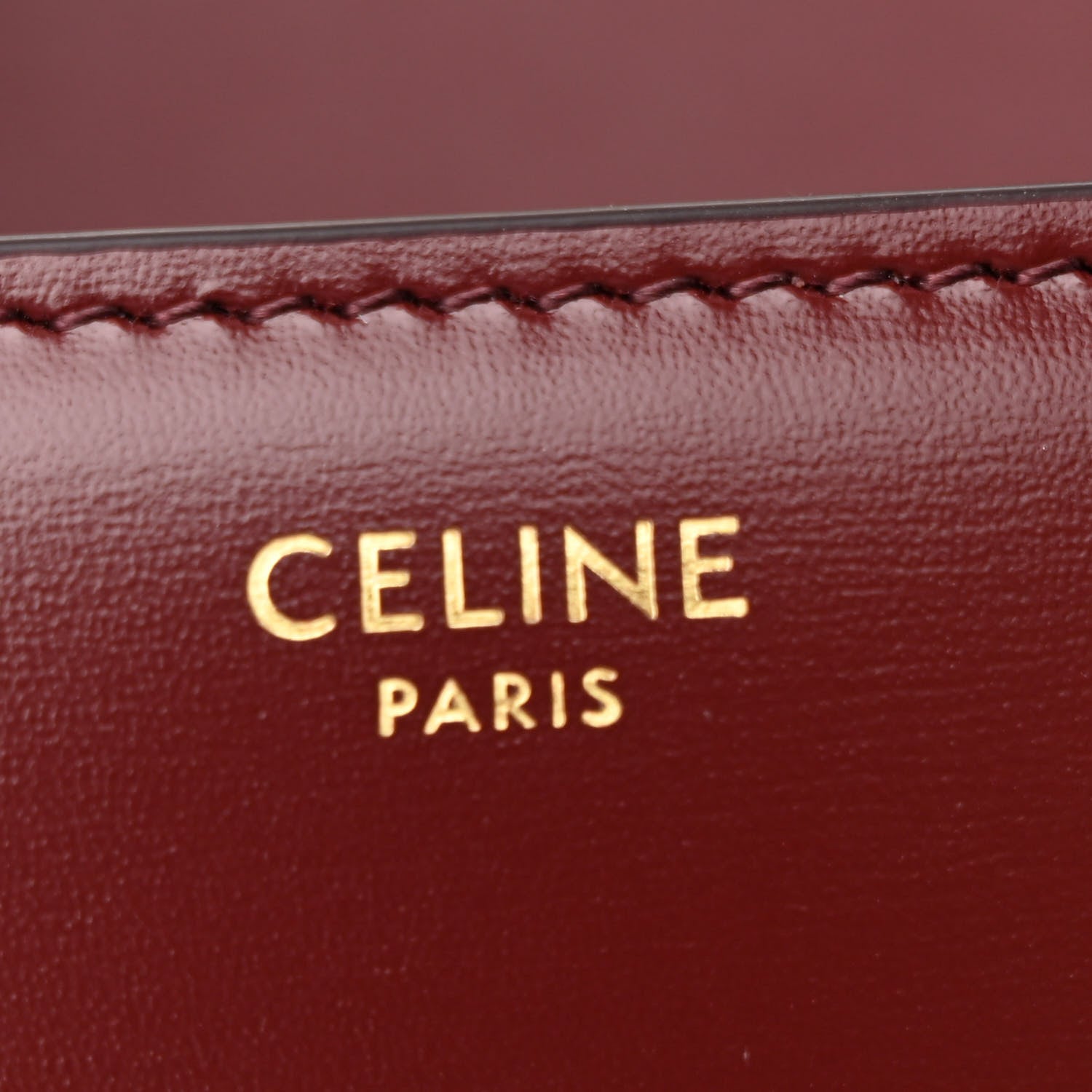 Celine Shiny Calfskin Teen Triomphe Light Burgundy 7 of 15