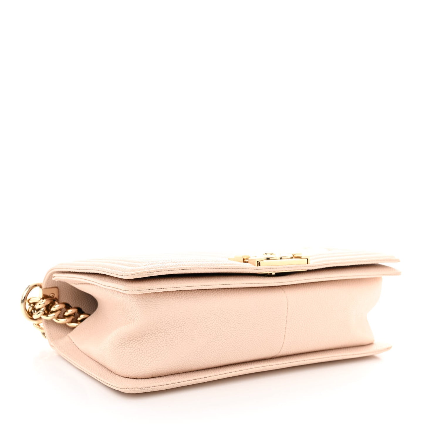 Caviar Chevron Quilted Medium Boy Flap Light Pink