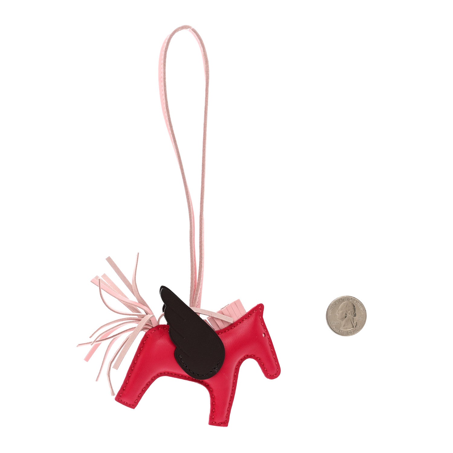 Hermes Milo Lambskin Grigri Rodeo Pegase Horse Bag Charm PM Framboise Rose Sakura Rouge Sellier 2 of 5