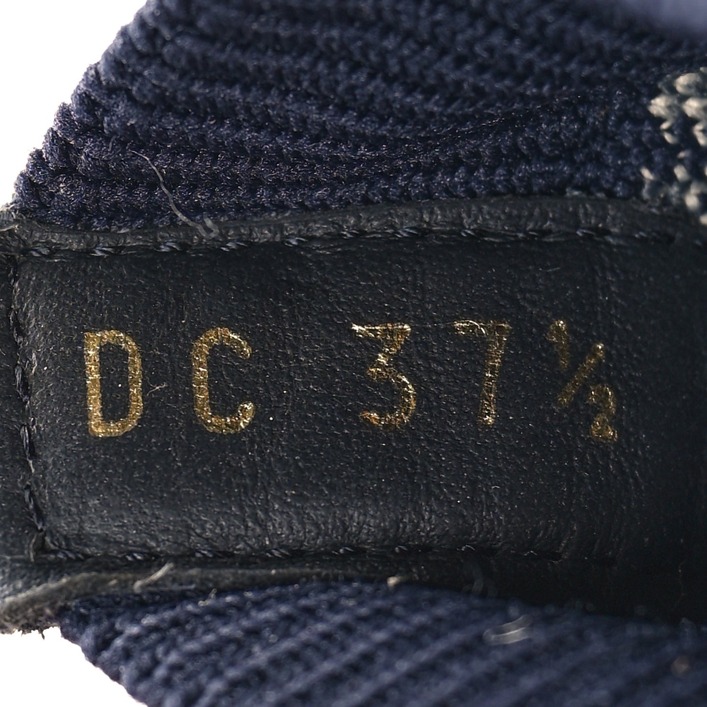 Technical Knit Calfskin Oblique Womens Walk'n Dior Mid Top Sneakers 37.5 Deep Blue