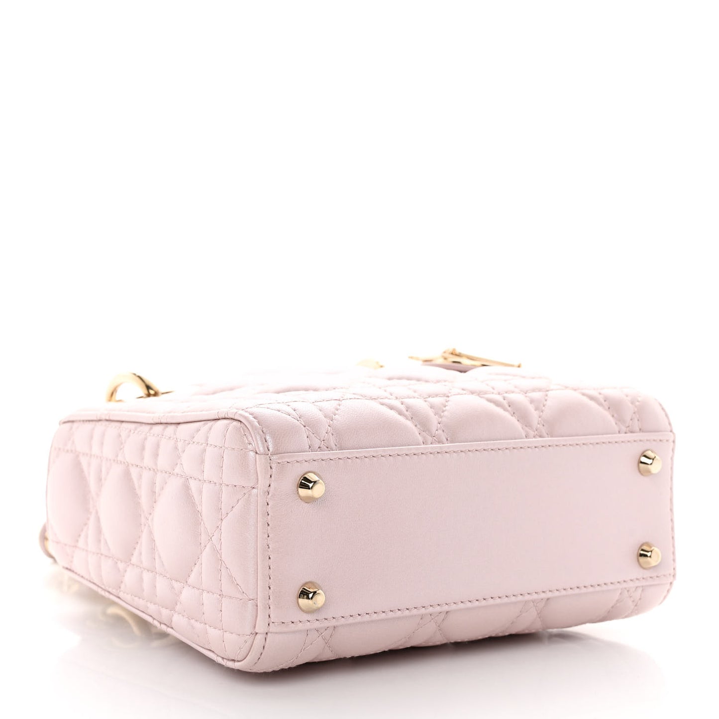 Metallic Lambskin Cannage Mini Lady Dior Lotus