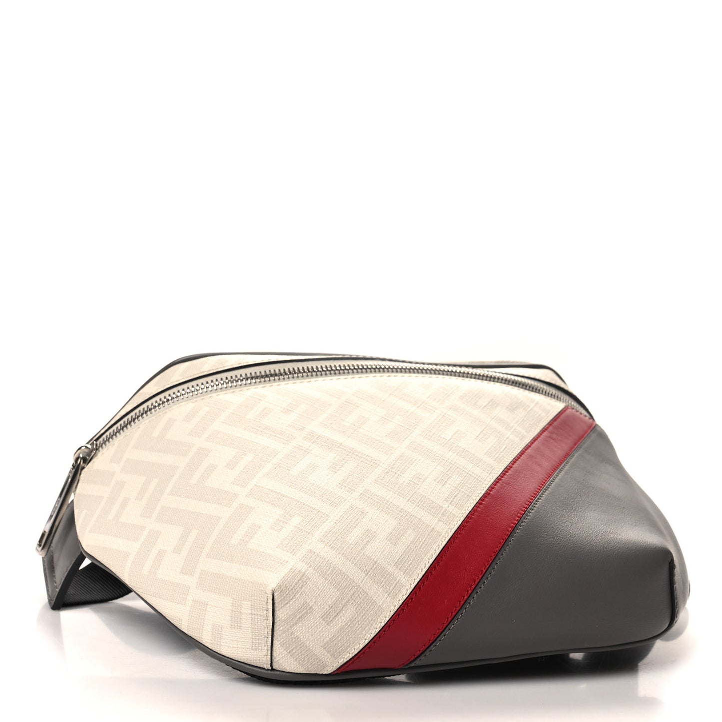 Glazed Fabric Vitello King FF 1974 Diagonal Belt Bag Perla Argilla Fragola