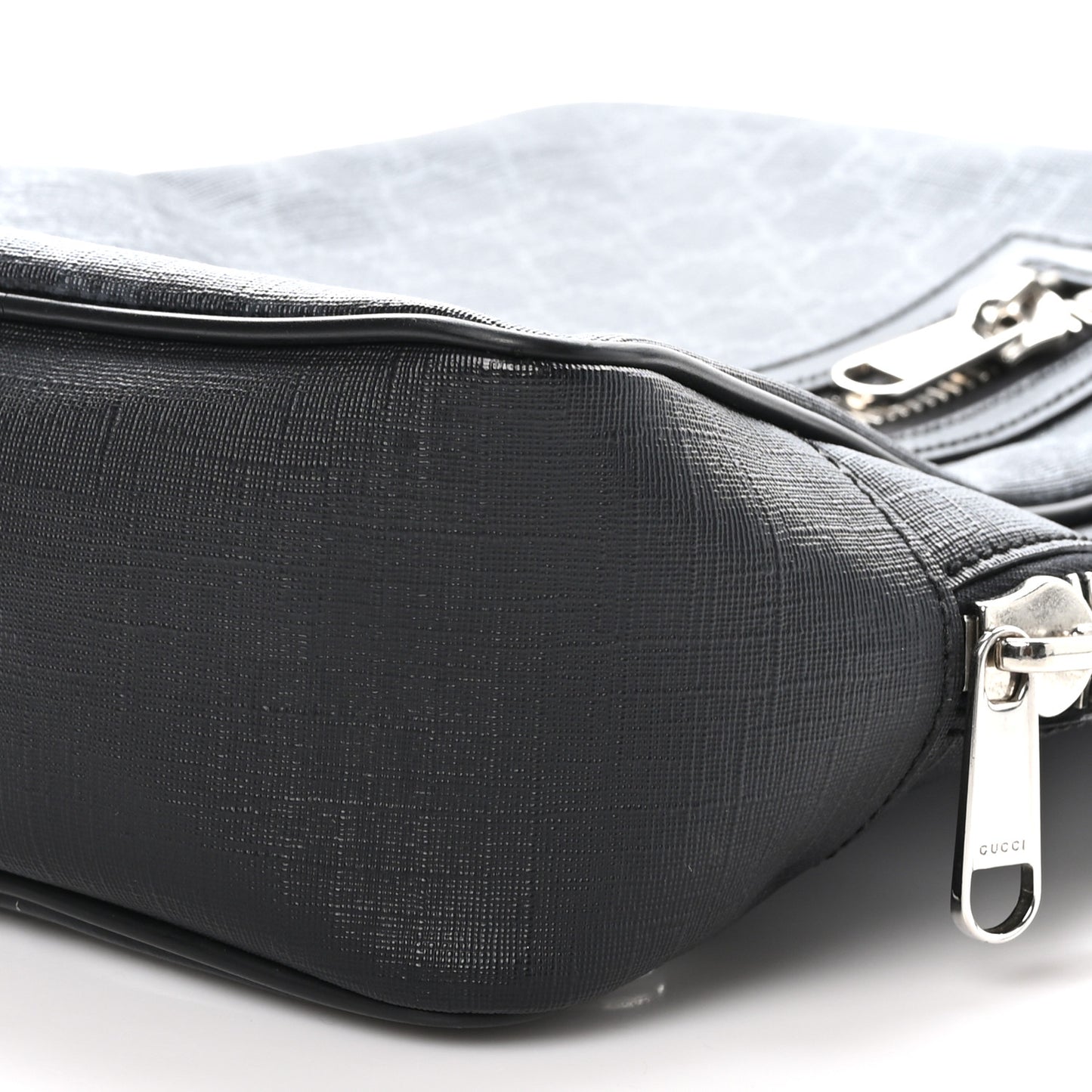 GG Supreme Monogram Web Belt Bag Black Grey