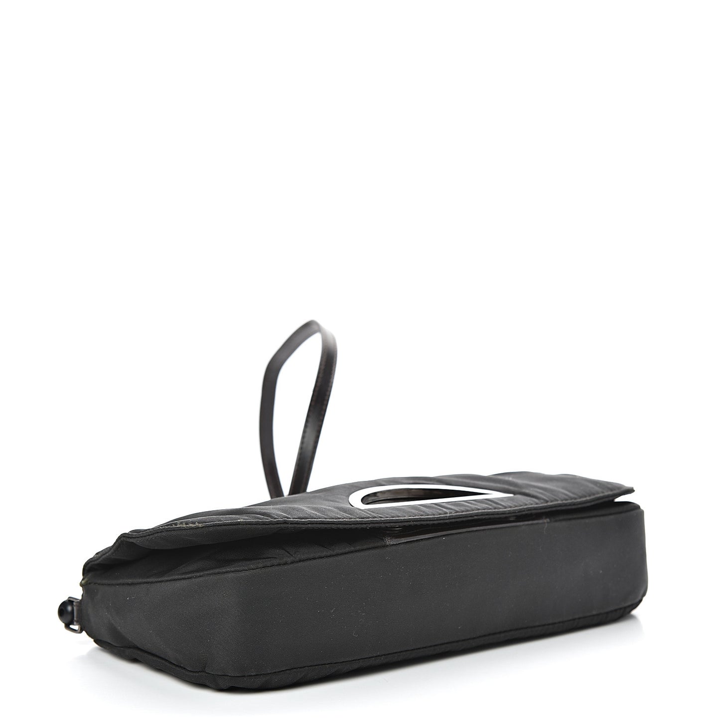 Nylon Calfskin Maris Pearl Beaded Shoulder Bag Black
