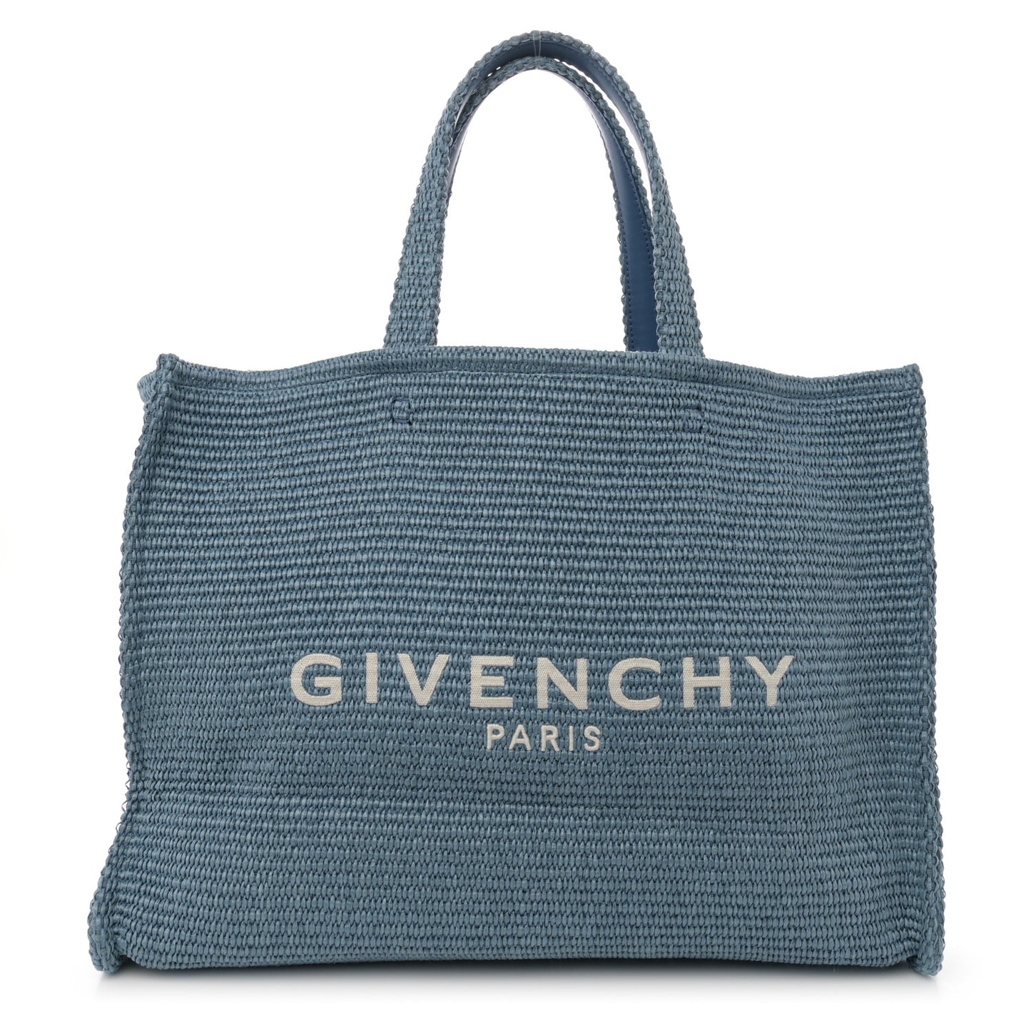 Raffia Large G Shopping Tote Blue